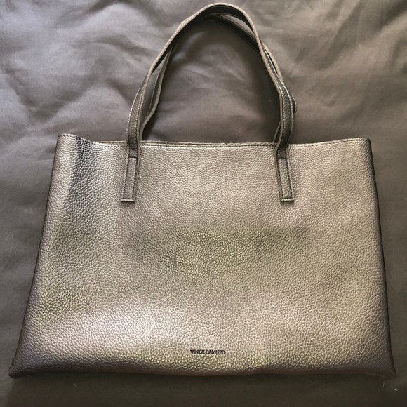 Vegan Black Pebbled Leather Tote bag - Picture 2 of 3